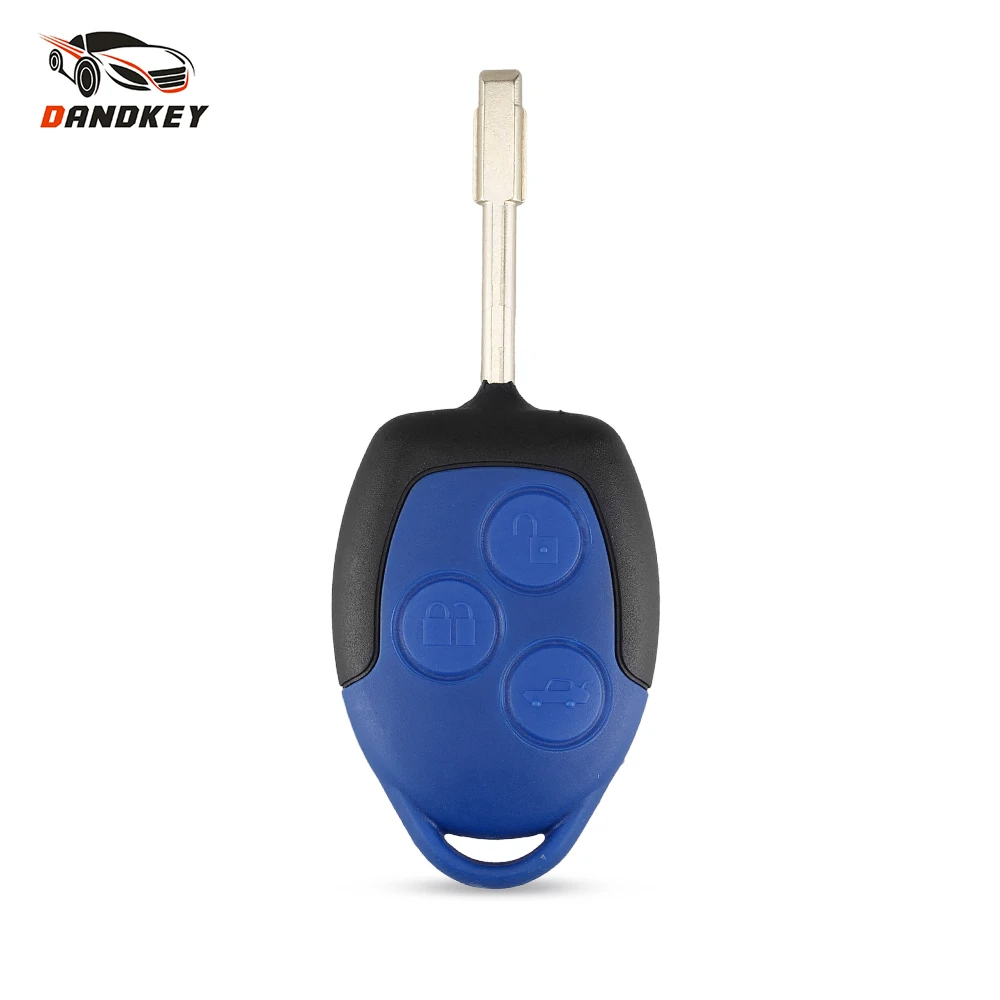 Dandey Blue Car Key Shell 3 Buttons for Ford Transit WM VM 2006 2007 2008 2009 2010 2011 2012 2013 2014 Connect Remote Key Case