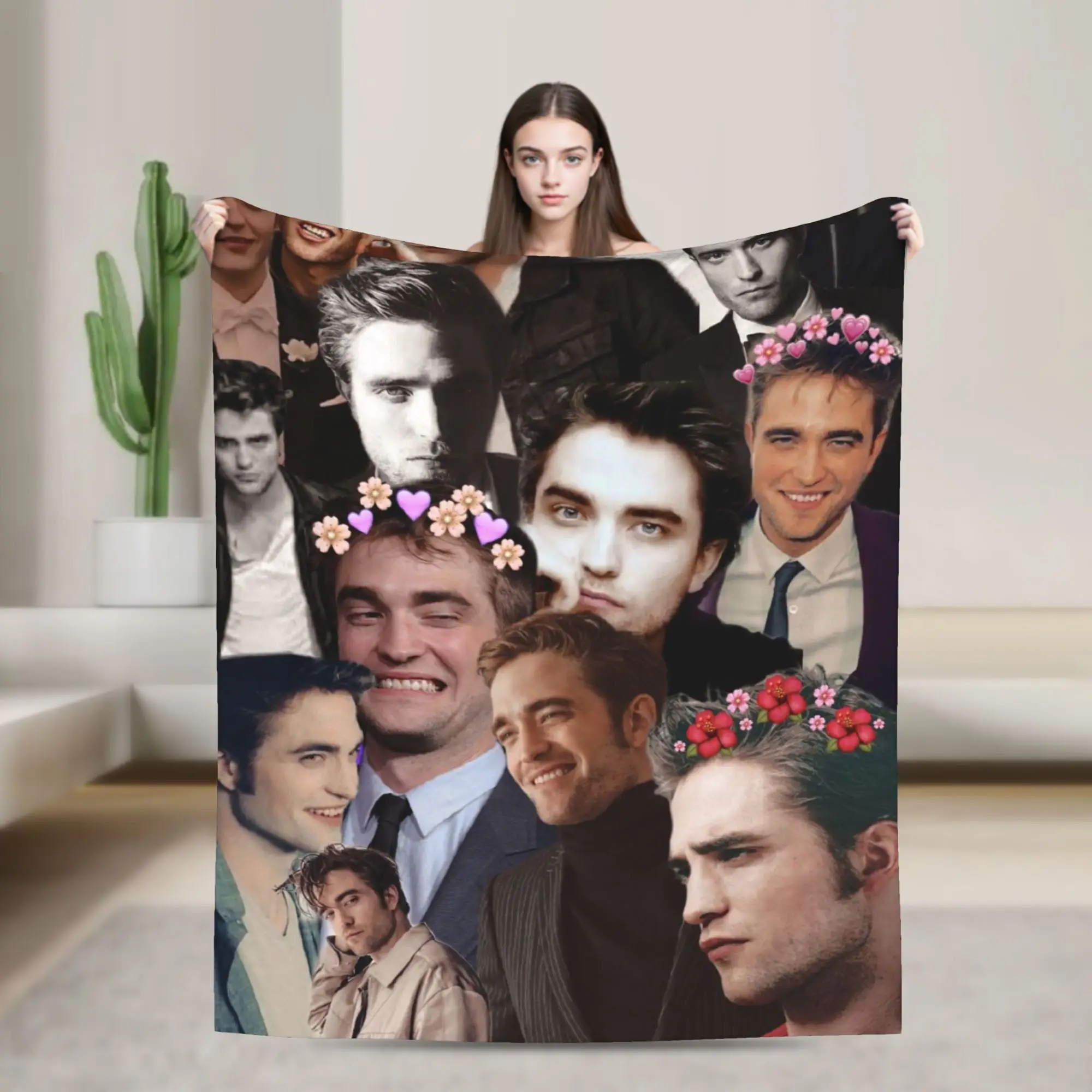 Robert Pattinson Plush Blankets The Twilight Saga Movie Edward Creative Throw Blankets for Bed Sofa Couch 200x150cm Rug Piece,