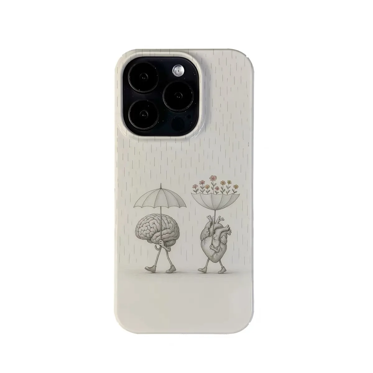 Ins Heart Brain Art Phone Case for IPHONE 17 Air 16E 15 PROMAX 14 Plus 13 12 MINI 11 PRO 16Plus XR XS MAX SE Acrylic Phone Cover