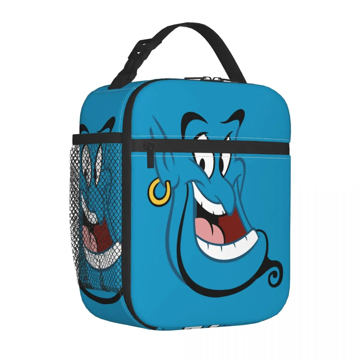 Genie Big Face Aladdins Insulated Lunch Bags Thermal Meal Container High Capacity Tote Lunch Box Food Storage Bags School Travel