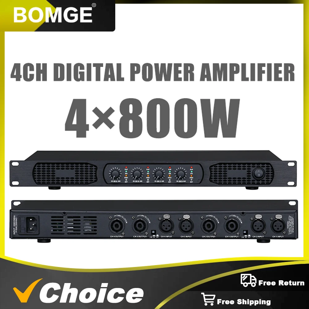 Digital professional 4-channel power amplifier home theater subwoofer DJ stage hall karaoke