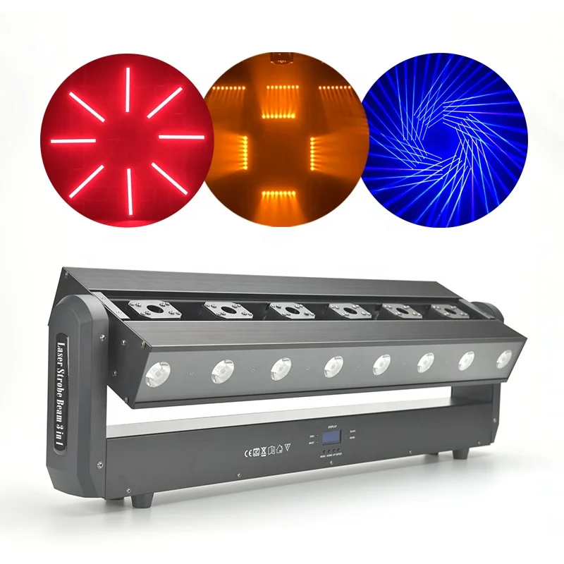 

DJ Stage Lighting 6 eyes 3in1 RGB Led Moving Head Beam Strobe Bar Light Lazer Wash Effect Disco Lighting for Party Club Show