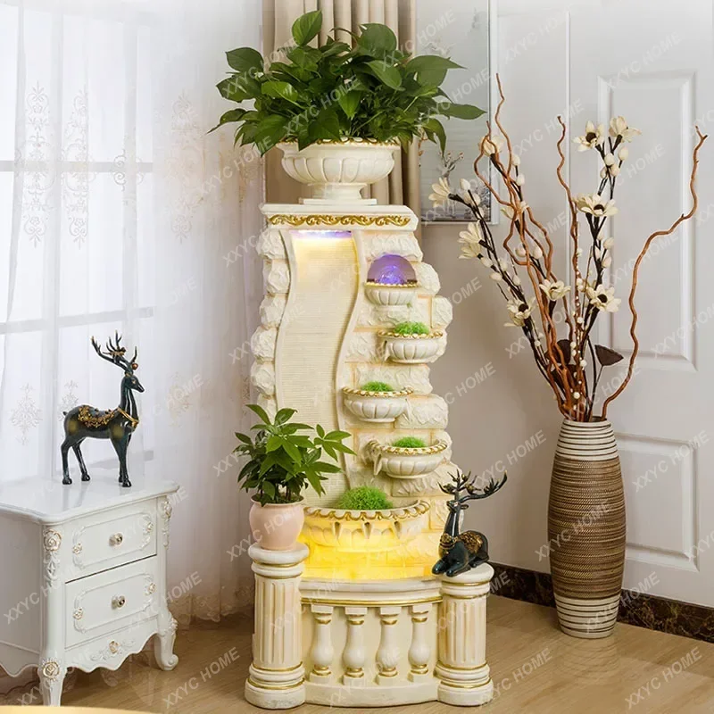 JYAFG26Living Room Large Floor Home Ecological Flower Pot Fish Globe Balcony Vertical Decoration Decoration Landscape
