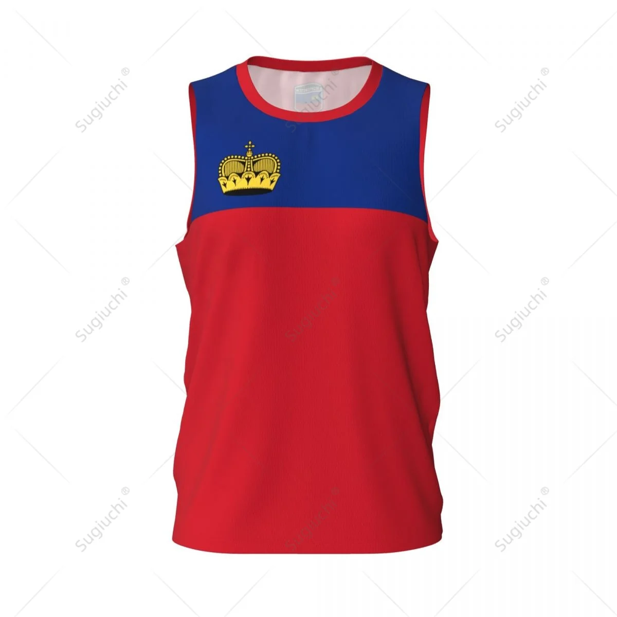 Liechtenstein Flag Men Basketball Sports Running Fitness Multifunction Sleeveless tshirt Exclusive Custom Name Nunber