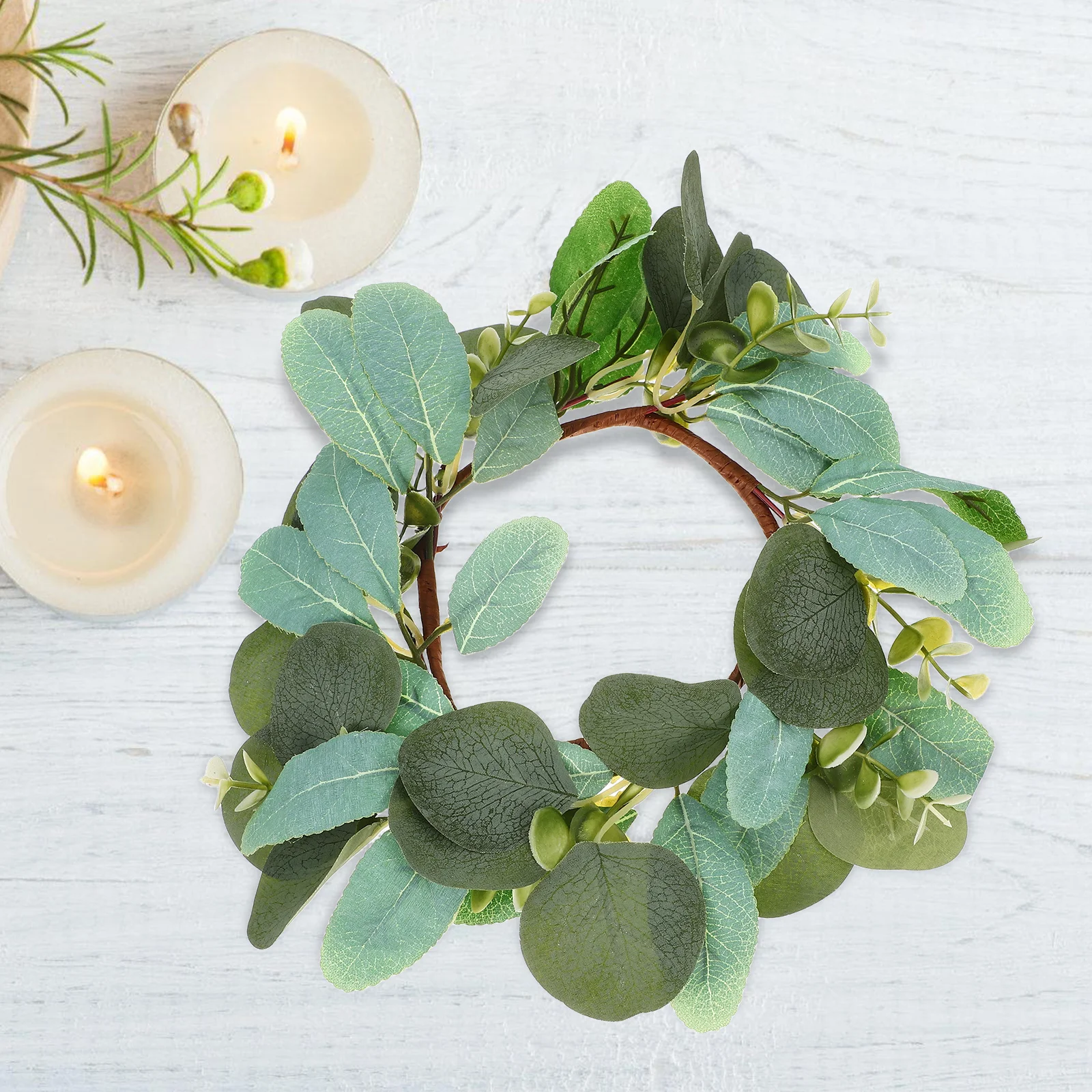 

Artificial Spring Flower Wreath Small Boho Ring Table Decoration Door Hanging Floral Garland Ring for Party