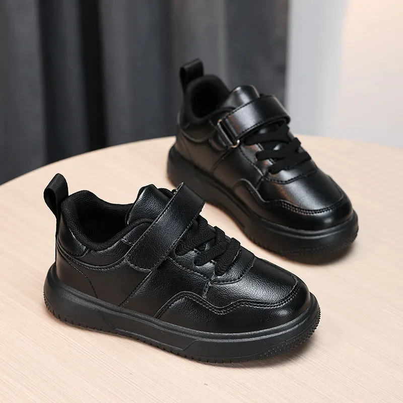 Children's size 28-39 classic sneakers white autumn leather boys breathable waterproof non-slip girls casual sports shoes