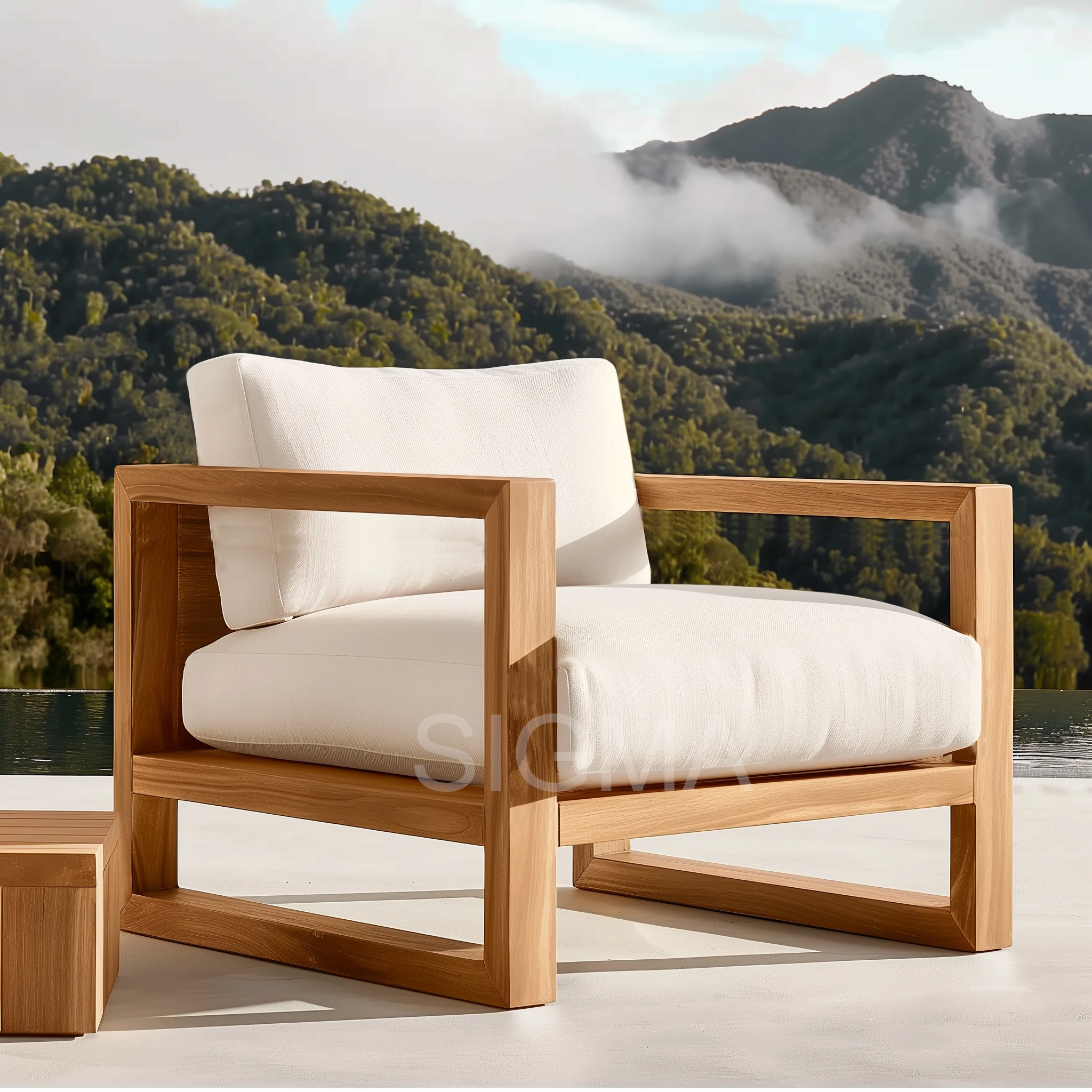 High Quality Teak Outdoor Sofa Natural Oil Rich Wood Long Lasting Garden Relaxation