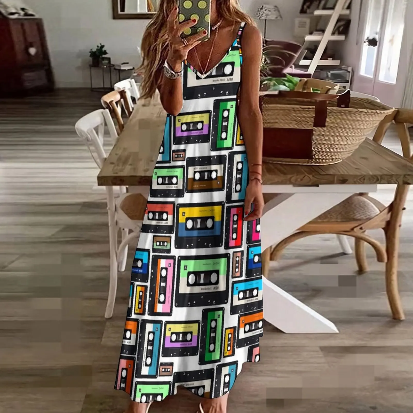 Cassette Vinyl Record Sleeveless Long Dress dress for women summer Women's summer skirt Dress