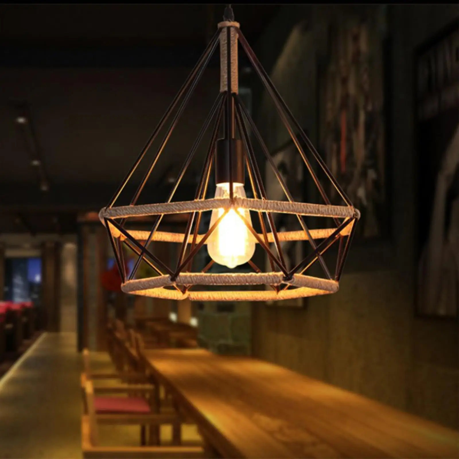 

Металлический бриллиант, держатель промышленной лампы, подвесная проволочная лампа/абажуры в клетке (упаковка из 0ne) 38x38 см