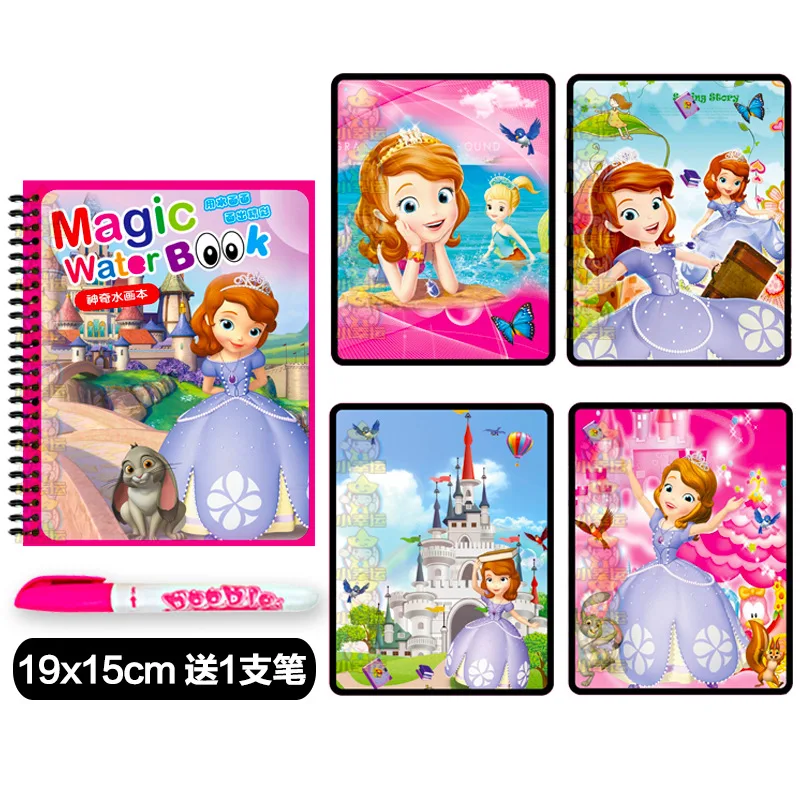Disney Cartoon Frozen Water Schilderij Tekening Speelgoed Set Graffiti Minnie Mouse Elsa Prinses Aquarel Magisch Boek voor Meisjes Cadeau