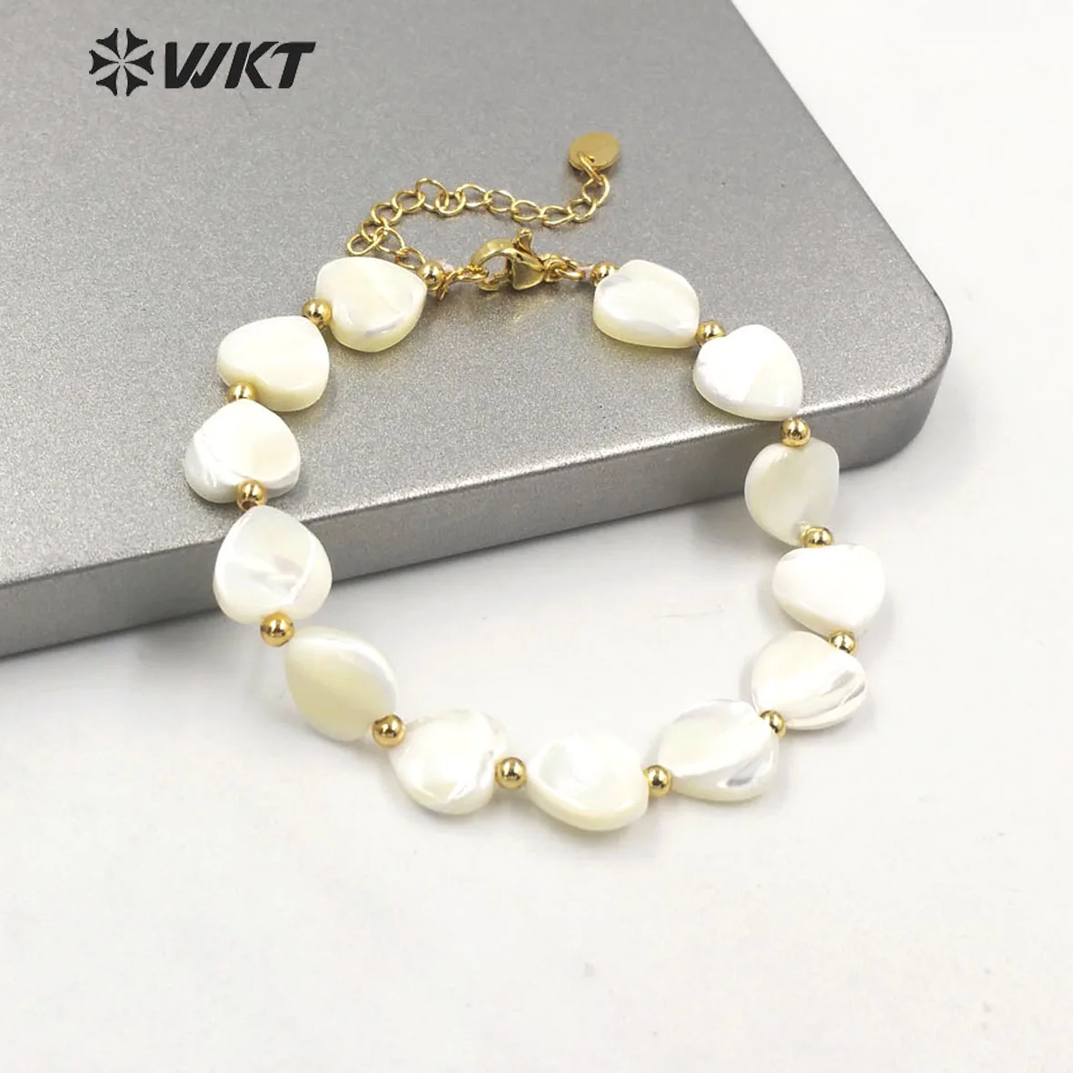 WT-MPB063  WKT 2025 Beautiful  Bracelet Accessories SALE Retro Party Gift  Shell Natural Heart Shape Wonderful
