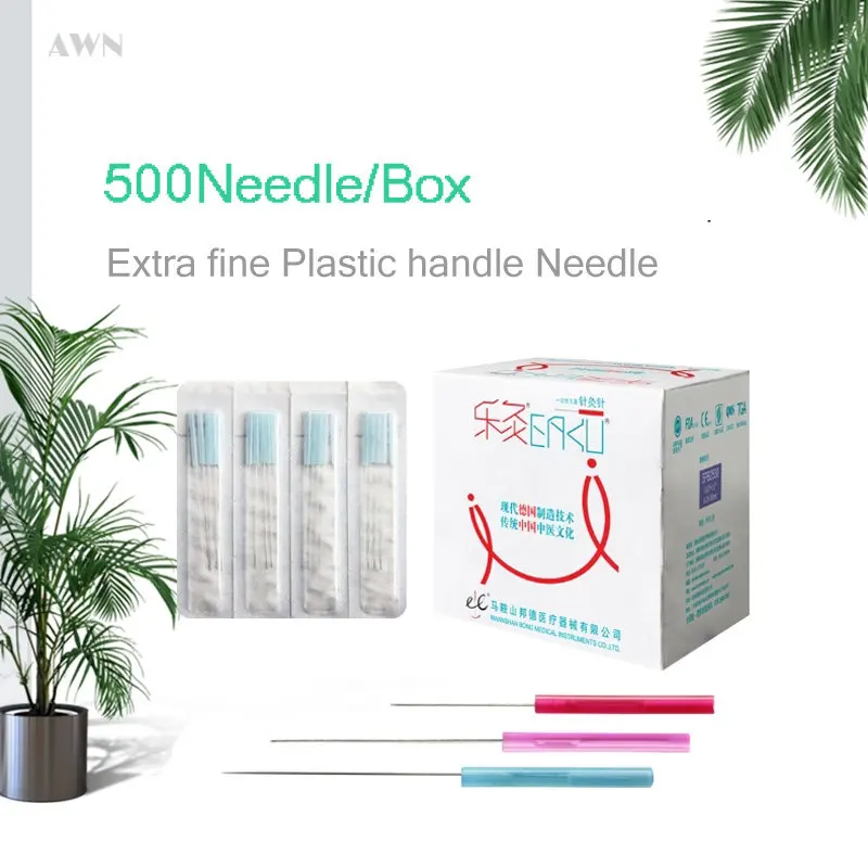 

500Pcs Colours Plastic Handle Very Fine Sterile Acupuncture Needles Abdominal Face Needle Beauty Gasification massageador