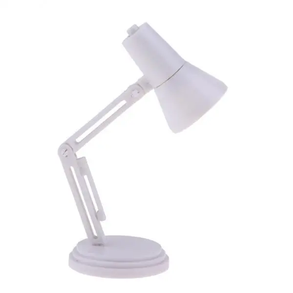 

2x1/6 Scale LED Desk Lamp Light Furniture for Dollhouse Accessory White