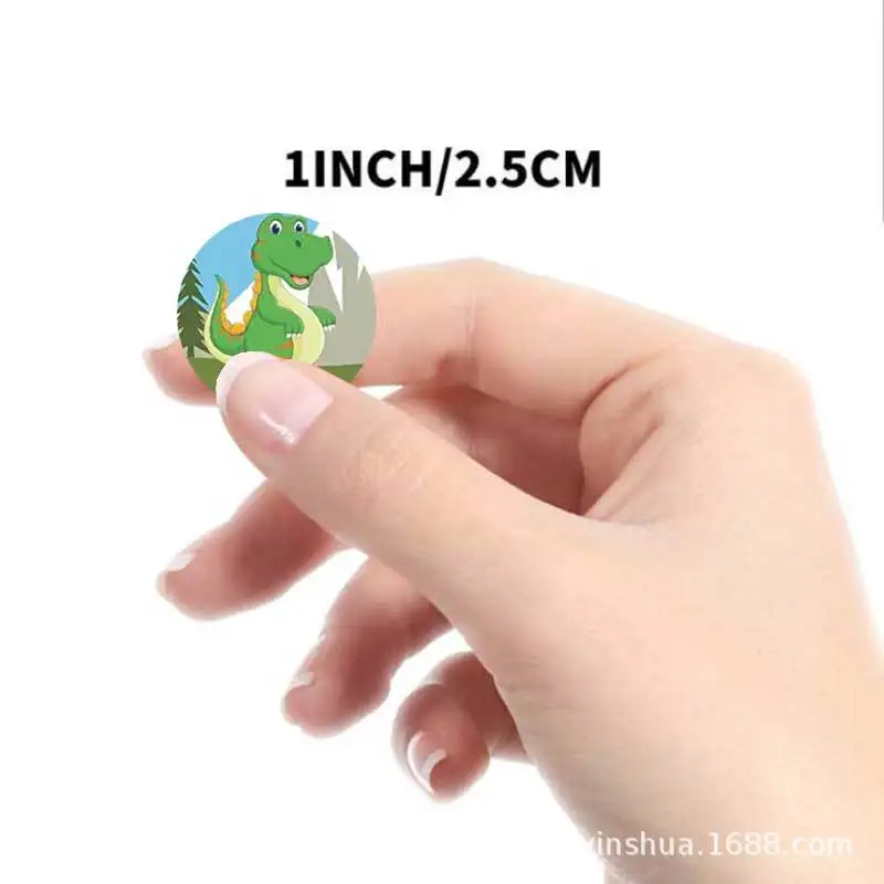 50-500pcs Animals cartoon Stickers for kids classic toys sticker school teacher reward sticker Various Dinosaur designs 1 inch