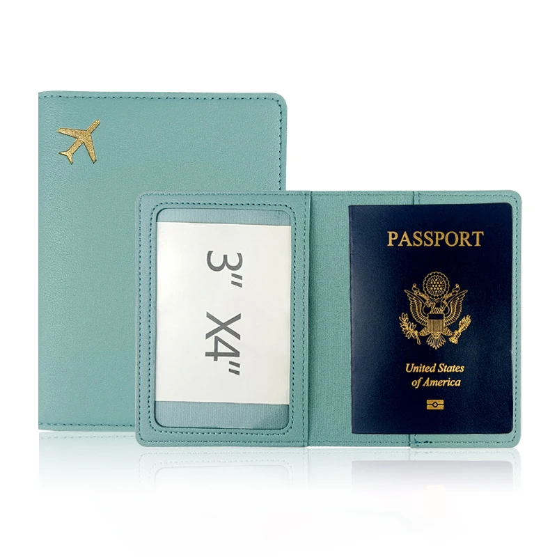 

Новый чехол для паспорта из искусственной кожи с золотым самолетом, портативный, ручной работы, с застежкой, дорожный аксессуар