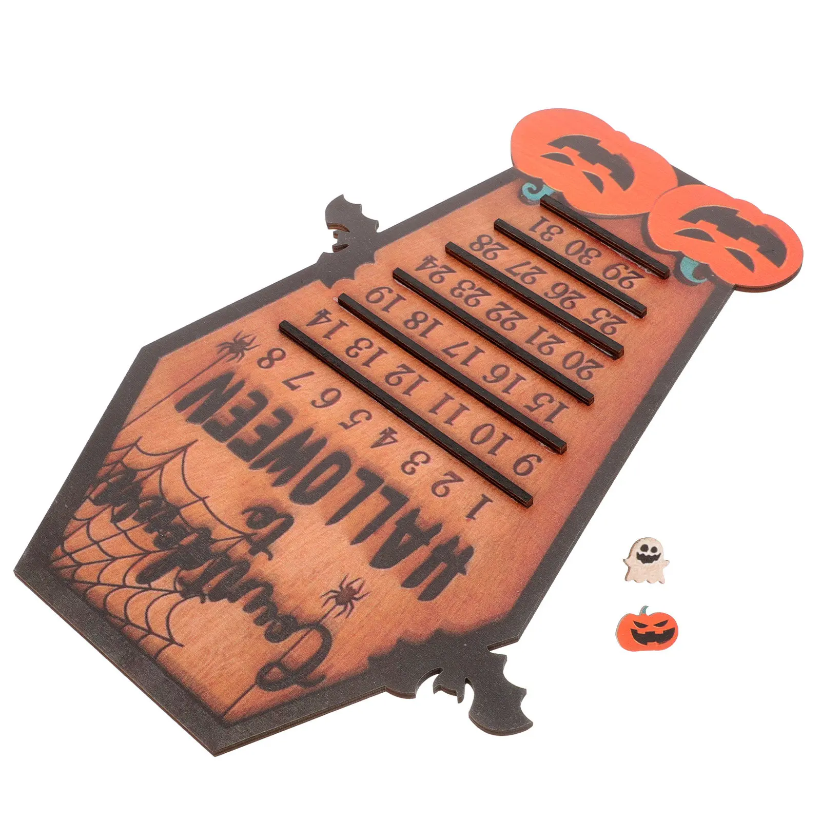 Halloween Wooden Countdown Calendar Fun Coffin Style Long-Lasting Ornament for Wall Mantel Halloween Table Decor