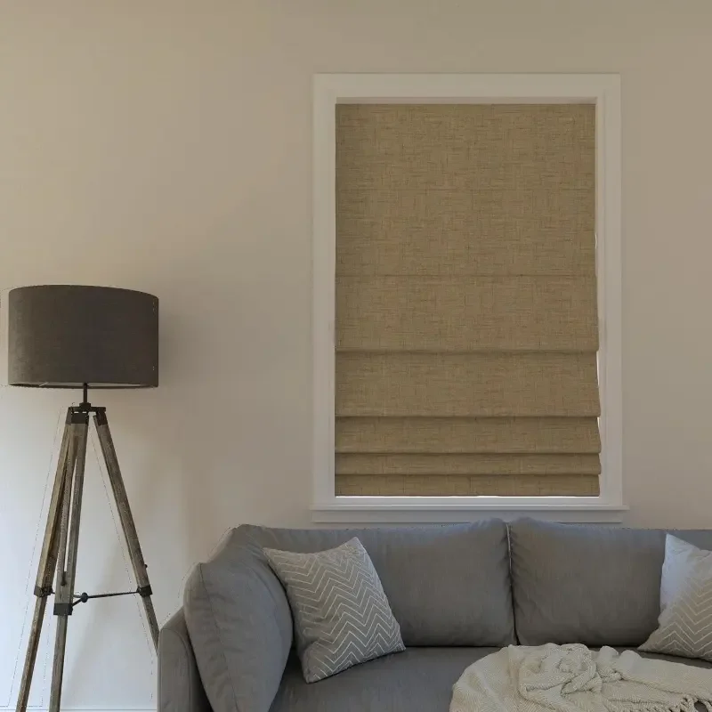 Custom Size Manual Spring Control Double Layers Blackout Roman Blinds for Window