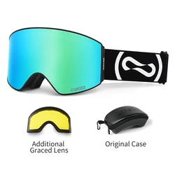COPOZZ Magnetic Professional Ski Goggles UV400 Protection Anti-Fog Ski Glasses For Men Women Quick-Change Lens Snowboard Goggles