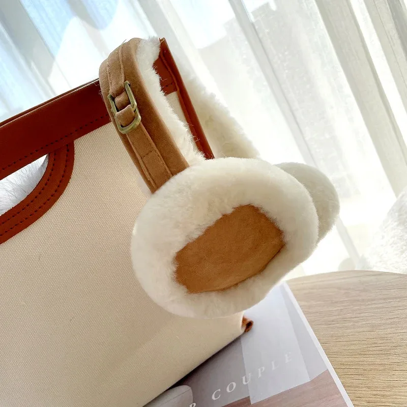Imitation Wool Ear Warmer Winter Sheepskin Ear Muffs For Women Soft Warm Solid Earflap Outdoor Cold Protection EarMuffs Ear Cove