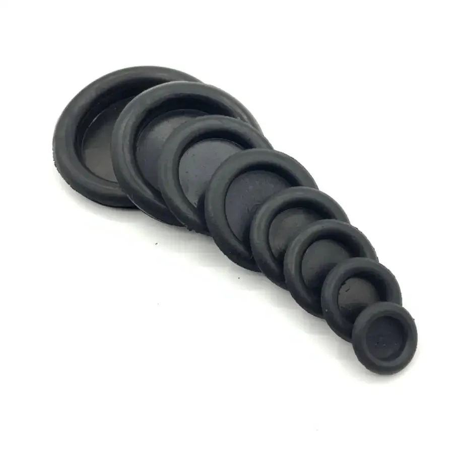 200PCS /1LOT Single Sided Closed Plastic Grommet Rubber Wiring Protective Coil Sealing Ring with Film 14 16 18 20 22 25 30 40mm