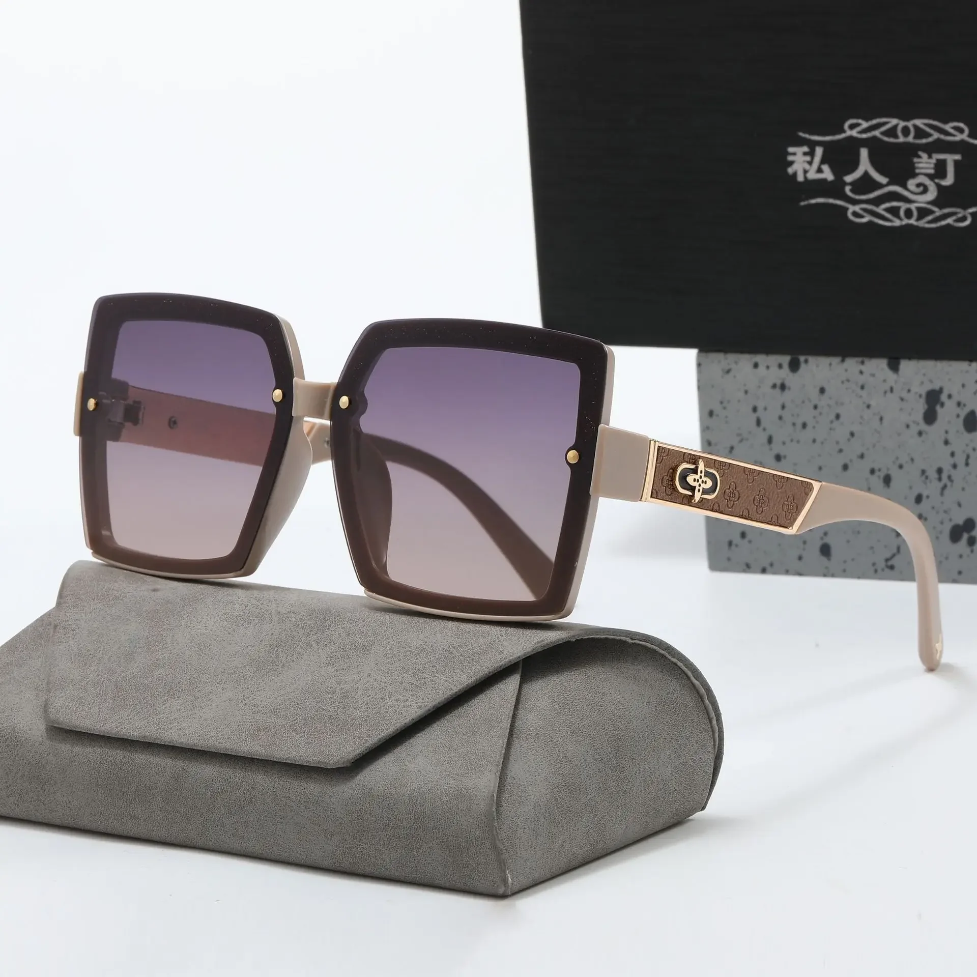 2025 Fashion Polarized Brand Designer Sunglasses Women Square Oversized Frame Shades Ladies Rays UV400 Trendy Glasses Eyewear