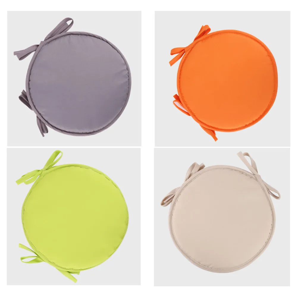 1Pcs Round Seat Cushion Sponge Polyester Thickened Strap Chair Cushion for Living Room Bedroom Dining Room Car Office Home Use