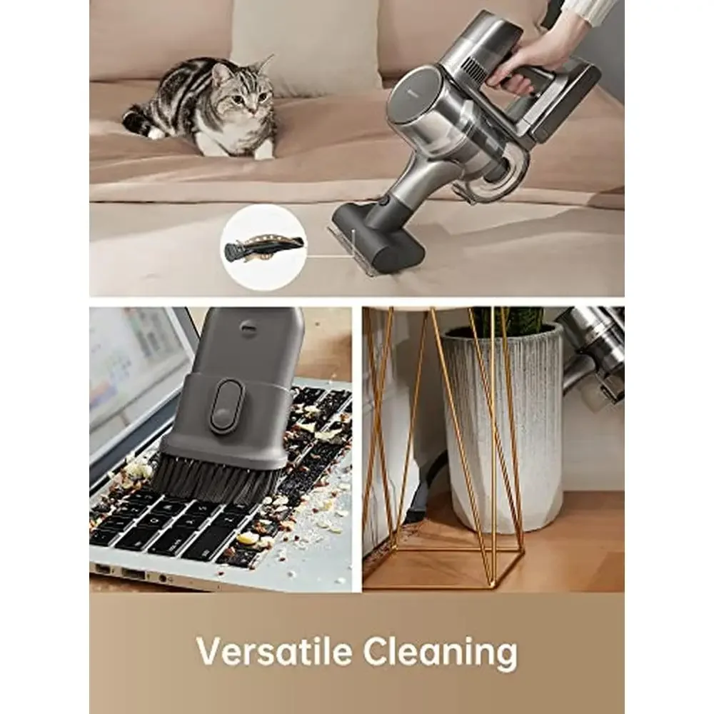 เครื่องดูดฝุ่นไร้สายหัวแปรงคู่บ้านที่มีประสิทธิภาพแบบชาร์จไฟได้สมาร์ทสติ๊กเครื่องดูดฝุ่นแบบใช้มือถือ 90 นาทีรันไทม์อัจฉริยะ