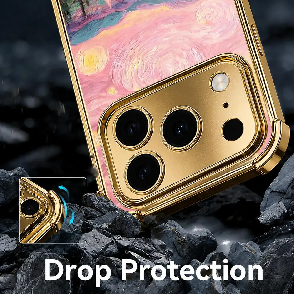Anime Cartoon M-Mafalda Phone Case For IPhone 18 17 16 15 14 13 12 Pro Max Plus Electroplated Metal Frame Airbag Corner Cover
