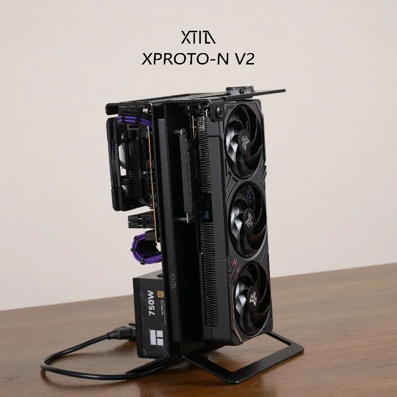 XTIA XPROTO-N V2 Open ITX Case - 4mm Aluminum, Butterfly Structure