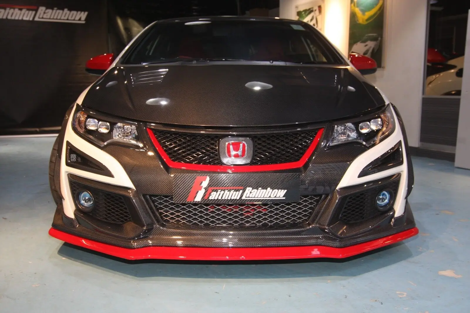 Real Carbon Fiber front canard fit Honda 2015 Civic Type-R FK2