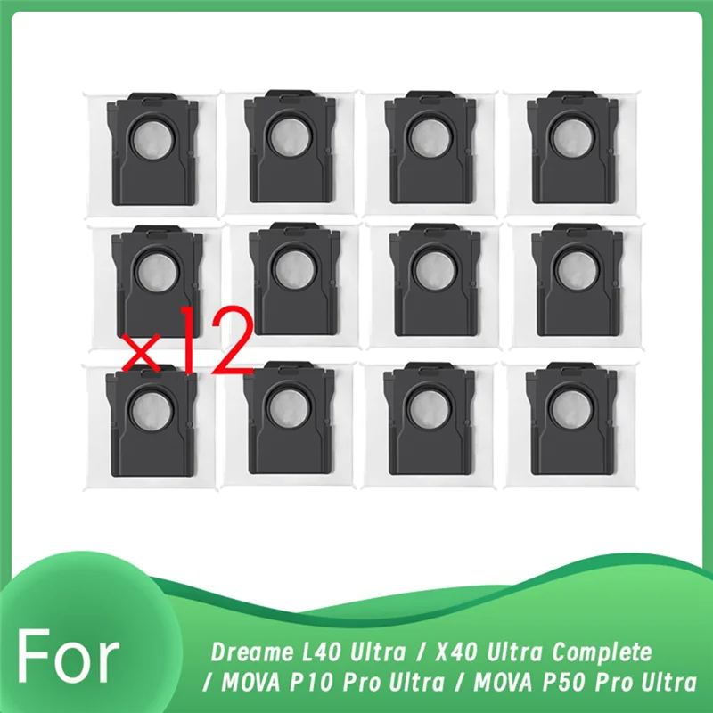 

M04K 12 шт. мешков для сбора пыли для роботов-пылесосов Dreame L40 Ultra / X40 Ultra Complete / MOVA P10 Pro Ultra / MOVA P50 Pro Ultra
