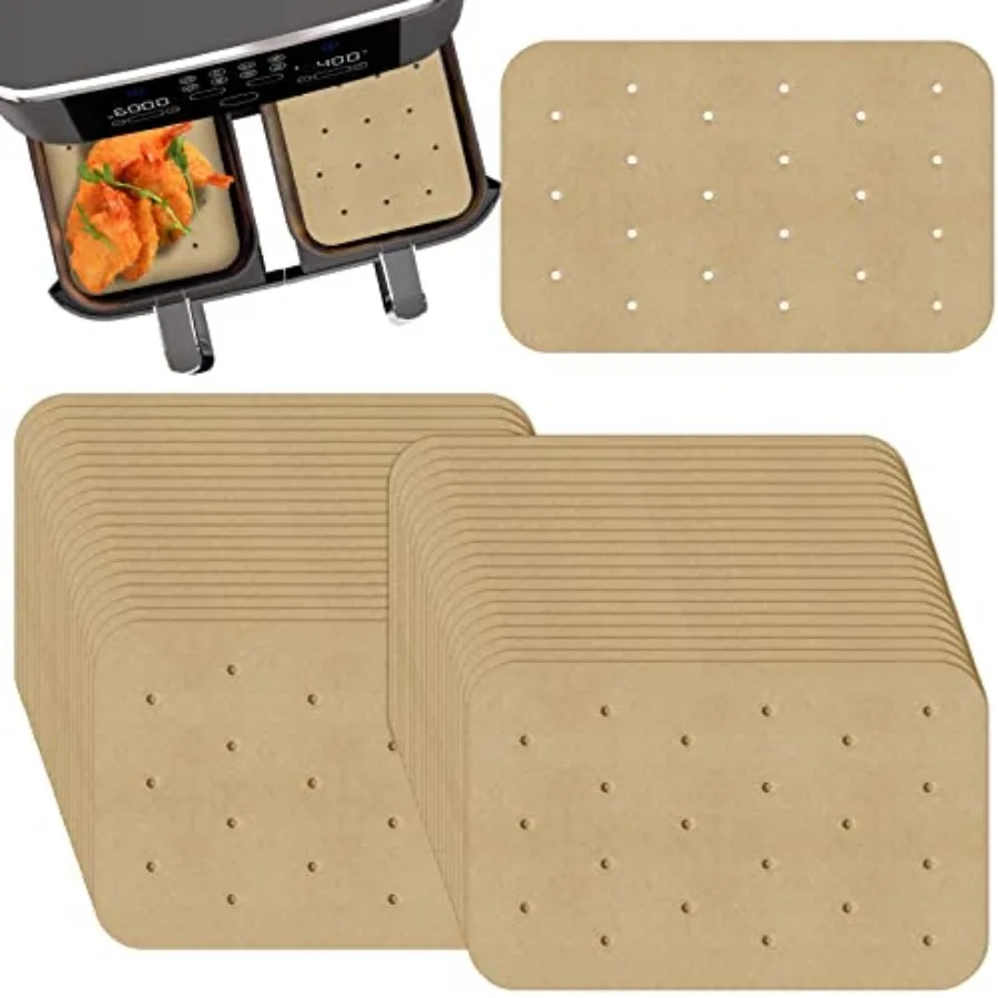 Air Fryer Parchment Paper Lers Sheets Disposable Lers Compatible With Nja Foodi, Rectangle Perforated Bakg Paper for 8 Q
