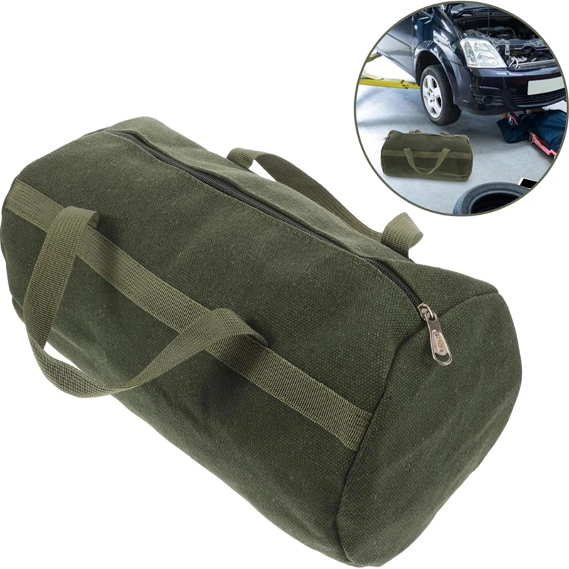 Thick Canvas Pouch Portable Toolkit Multi-functional Organizer Instrument Hardware Wrench Tableware Handbag
