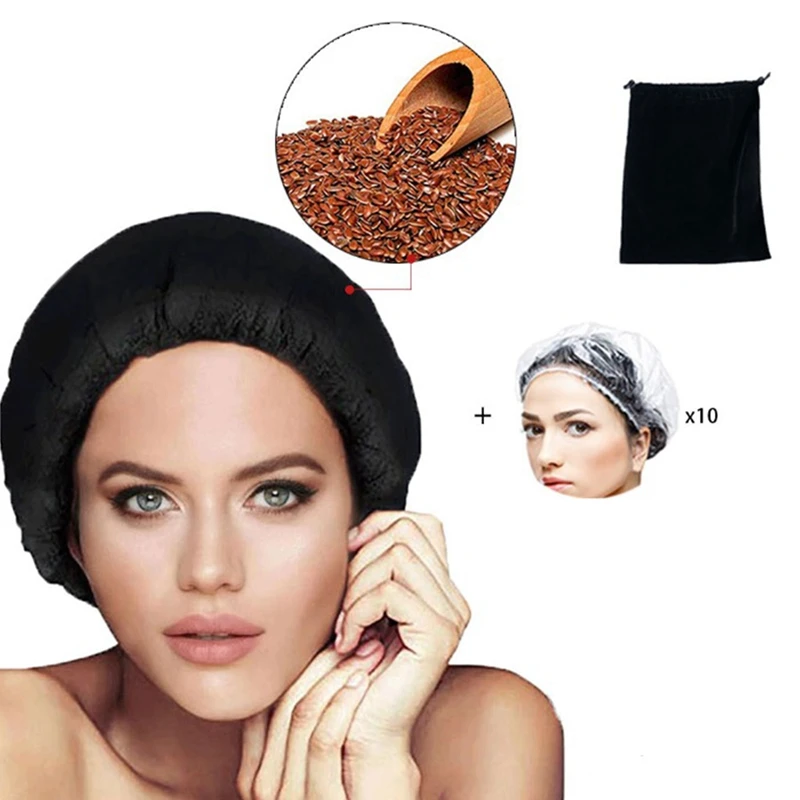 Flaxseed Care Cap Microwave Heating Steaming Cap Hair Care Baked Oil Cap Heating