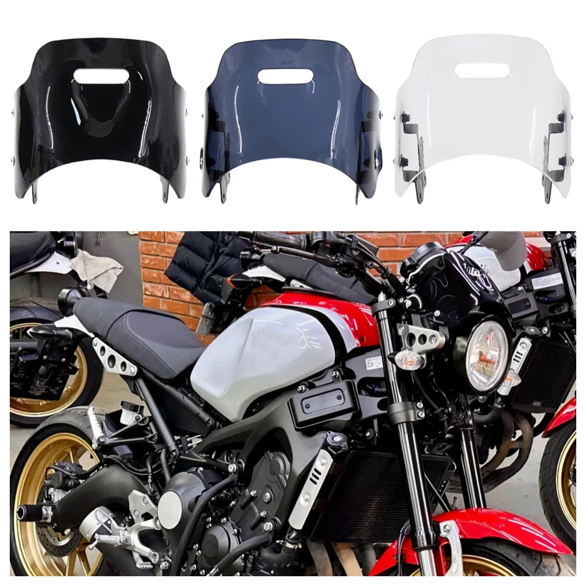 

Аксессуары для мотоциклов, акриловый комплект лобового стекла для XSR900 Yamaha XSR 900 2022 2023 2024, 3-цветный дефлектор ветрового стекла