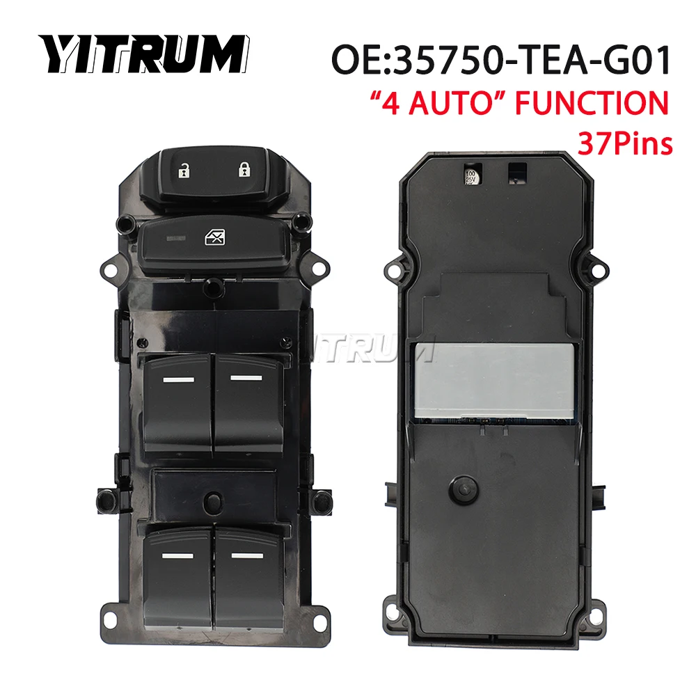 

YITRUM 35750-TEA-G01 35750TEAG01 Front Left 4 AUTO Power Window Control Lifter Switch For Honda Civic 2016-2021 MK10