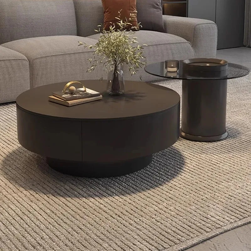 

Round Aesthetic Coffee Table Space Saving Simple Living Room Minimalist Side Table Modern Kaffee Tische Ornaments Home Decor