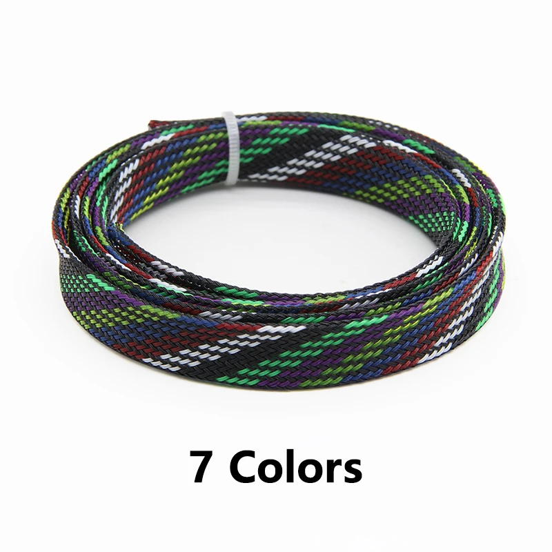 غلاف كابل مضفر قابل للتوسيع بطول 2 متر، سلك PET 2 مم - 50 مم ينول إلى الحماية وتنظيم الكابلات بدقة وأمان الملحقات