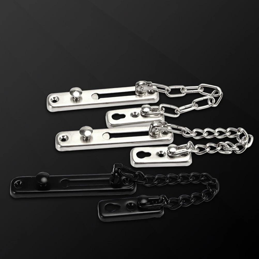 

Security Chain Heavy Duty Stainless Steel Latch Lock Door Guard For Home Hotel Ventilation Gap Safe Buckle Door Extruded