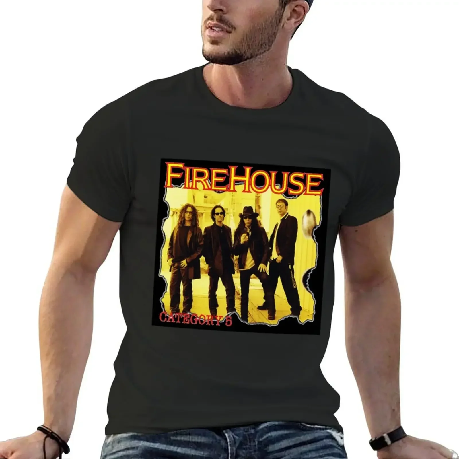 

Graphic FireHouse American Rock Band Gift For Fans T-Shirt Short sleeve tee anime stuff boys whites mens graphic t-shirts anime