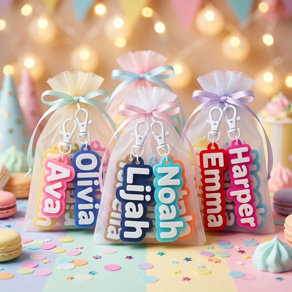 Custom 3D Name Acrylic Keychain, Anti-lost Bag Tag, Personalized Gift for Friends Family