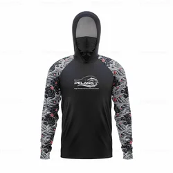 pelagic gear Men Hood Fishing Shirt long sleeve Fishing clothing fishing t shirt uv protection fishing shirt Fishing Apparel