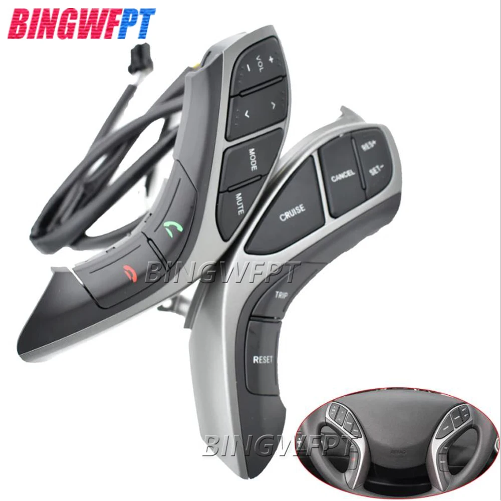 Multifunction Button Switches For Hyundai Elantra AT MT I30 Steering Wheel Buttons Phone Cruise Controller Car Accessories