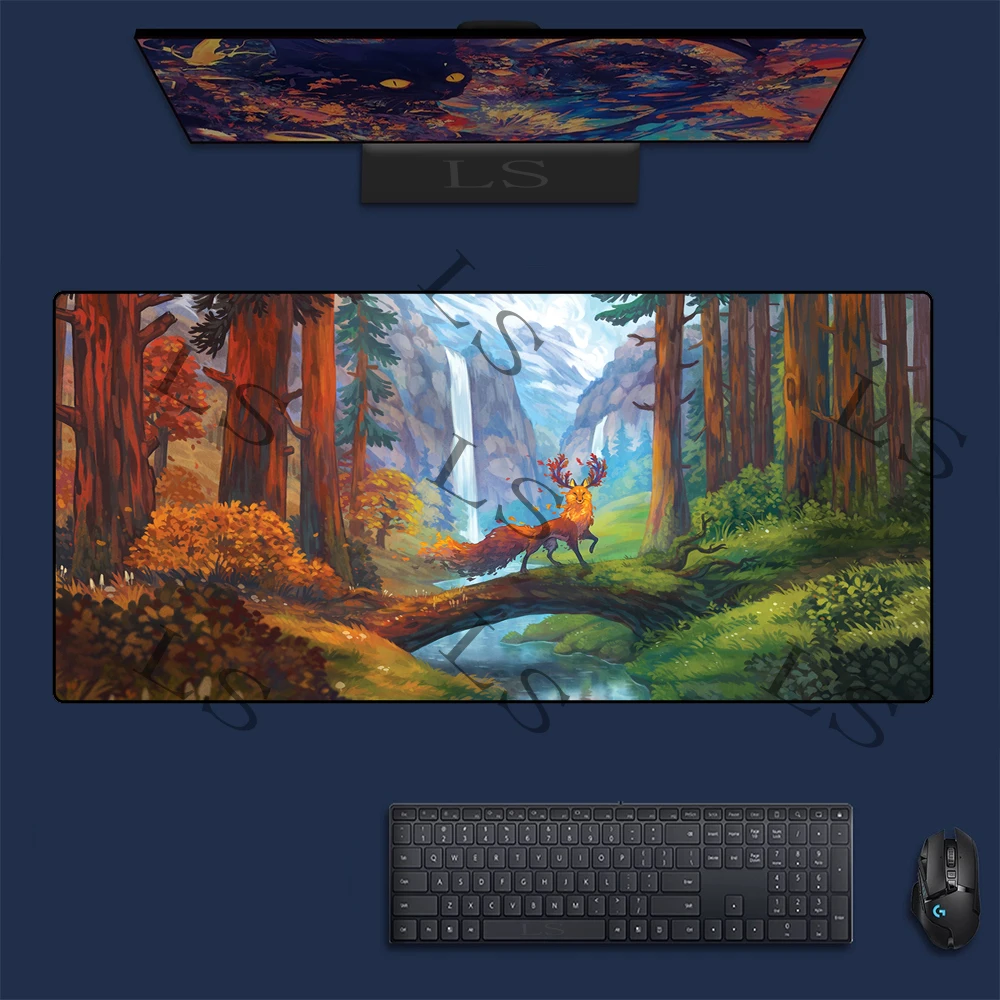 

Cute Cartoon Fox Large Gaming Mouse Pad Computer Laptop Mousepad Keyboard Pad Desk Mat PC Gamer Mouse Mat XXL Office Mausepad