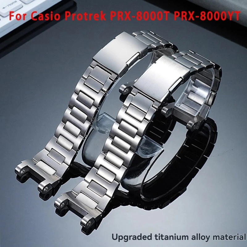 Titanium Watch Band Strap For Casio Protrek PRX-8000T PRX-8000YT Outdoor Sports Replacement Wristband