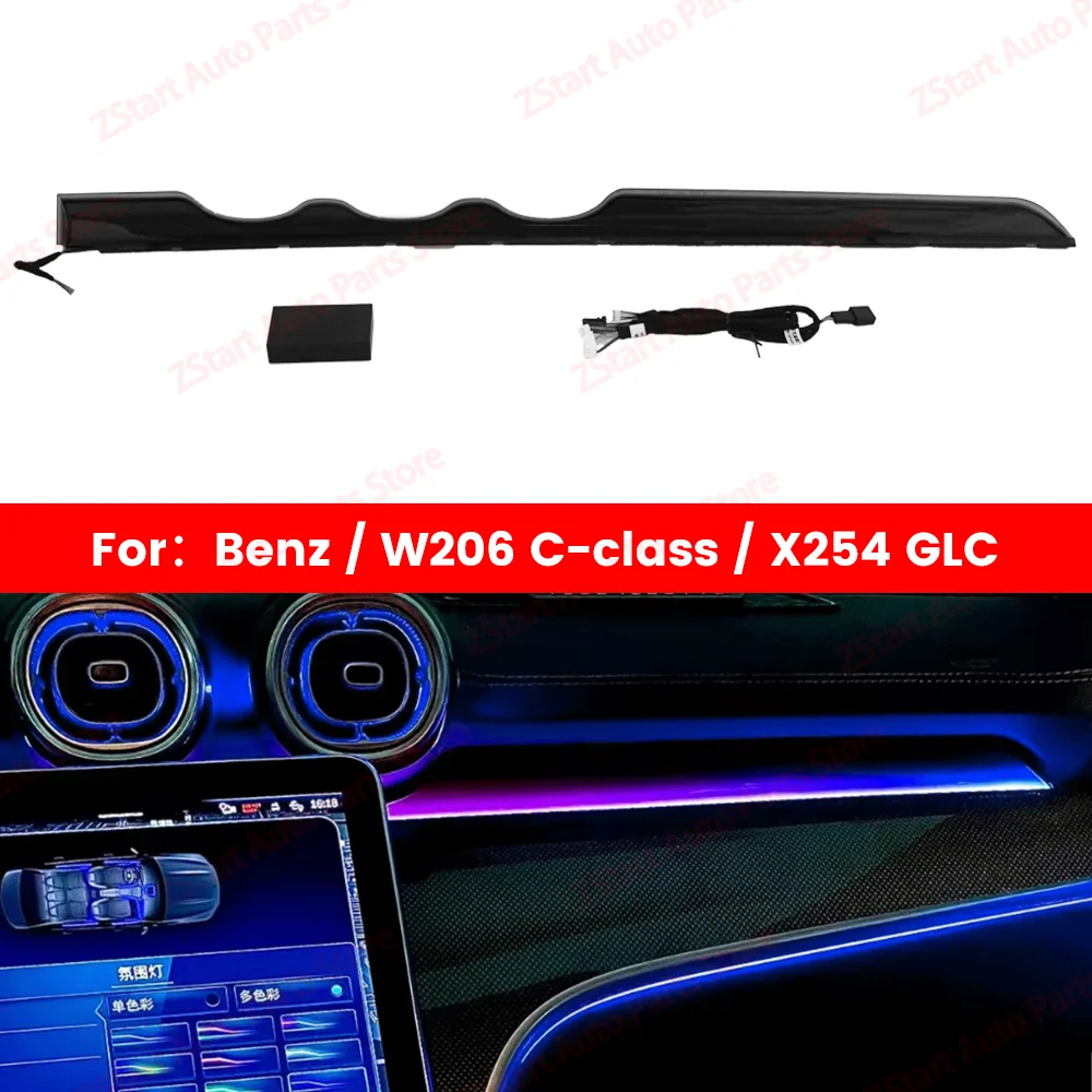 

64 Colors Dynamic Copilot Ambient Light For Mercedes Benz W206 X254 GLC C-class LED Passenger Decorative Light Retrofit Car