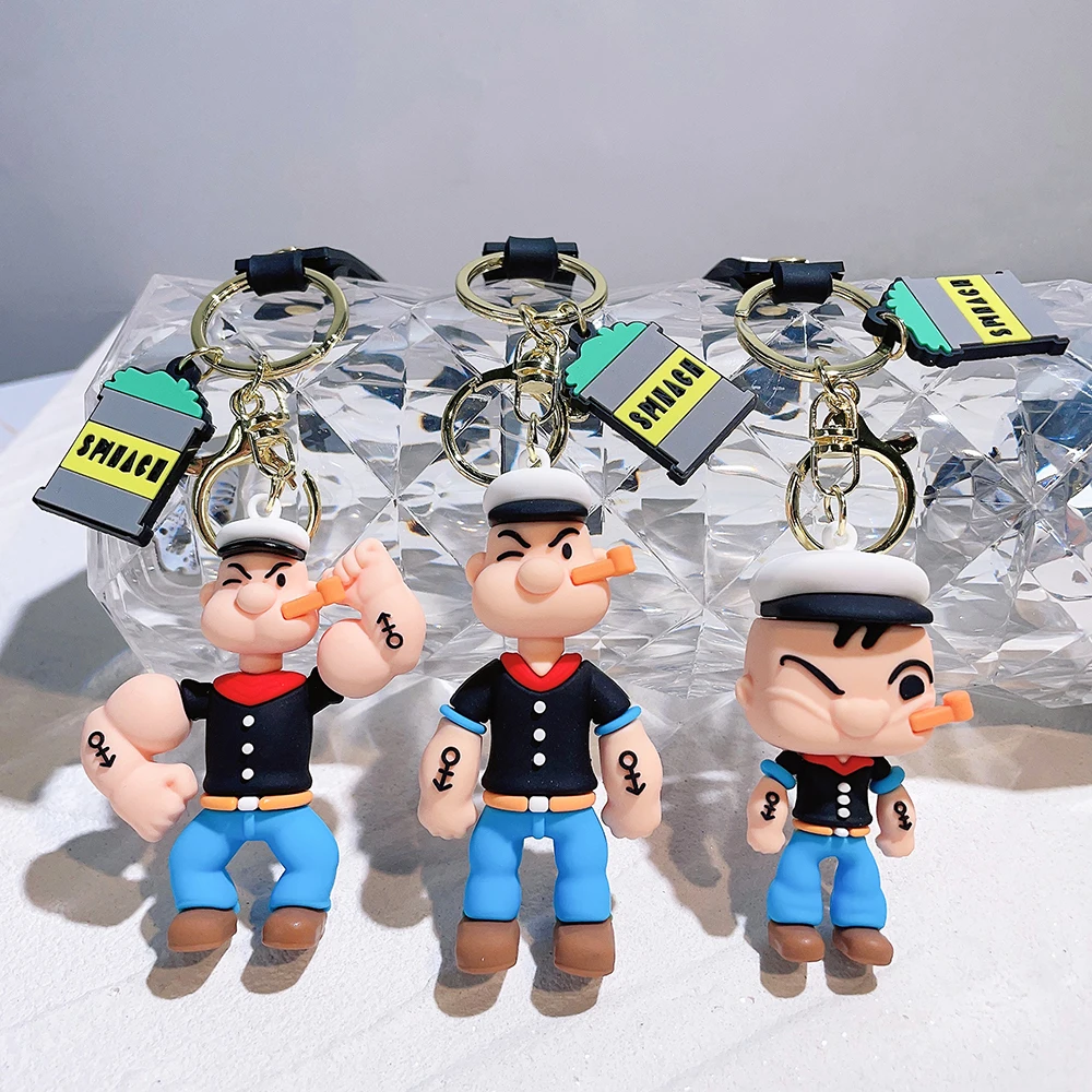 

Anime Popeye Sailor Keychain Cartoon Figure Popeye Doll Pendant Key Chain Bag Car Keyring llaveros Jewelry Friends Gifts