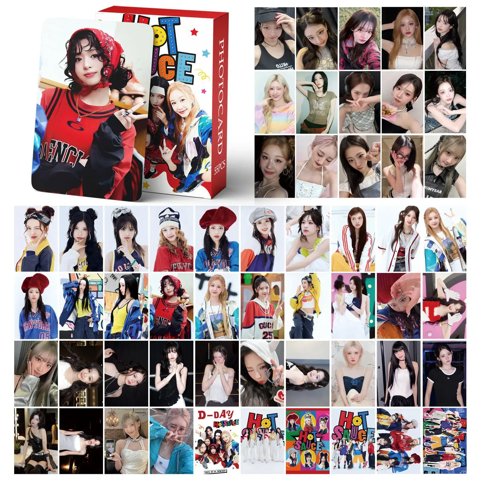 

55 шт./компл. Kpop BABYMONSTER новый альбом HOT SAUCE Lomo карты RAMI AHYEON RORA ASA RUKA CHIQUITA PHARITA печать фотокарточек подарок для фанатов