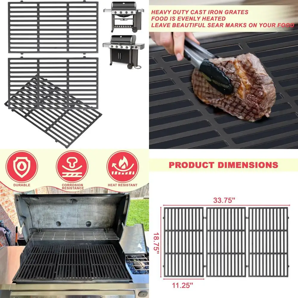 

Решетки для гриля серии Genesis II 400, совместимые с Weber Genesis GS4 II/LX400, KitchenAid 740-0781, аксессуар для чугунного гриля