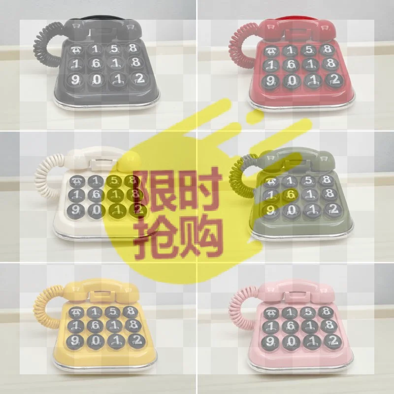 【CMO】Retro Landline Telephone Shaped Car Parking Number Mini Temporary Phone Number Sign Vehicle Windshield Decoration